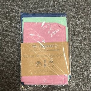 Unopened To The Market Colorful Reusable Gift Wrapping Cloths Set Of 3 Gift